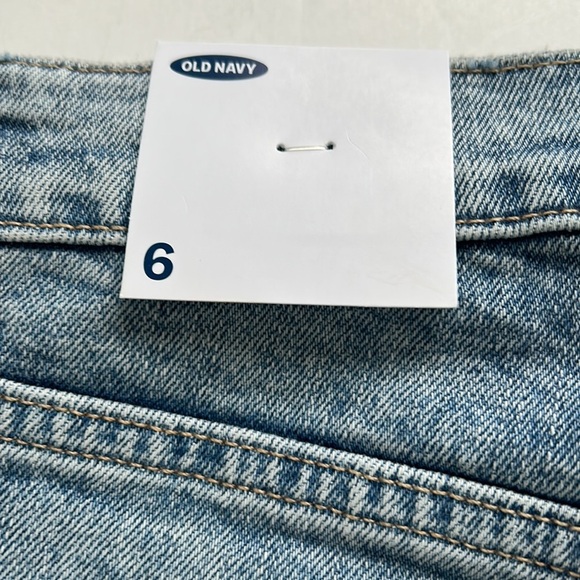 NWT Old Navy high waisted zip closure distressed faded blue 7” jean short cutoff - Picture 14 of 15